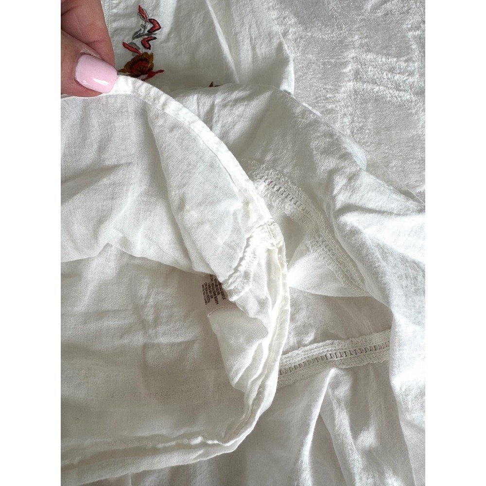 Free People Pablo Embroidered Boho Mini Dress Ruffle Sleeve, size XS - Picture 6 of 9